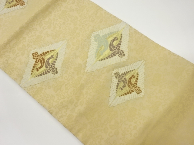 JAPANESE NAGOYA OBI / WOVEN PAULOWNIA ARABESQUE